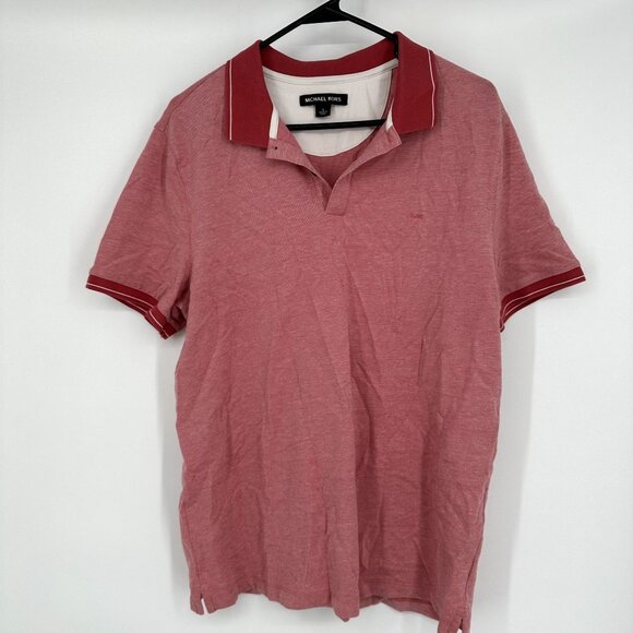 Michael Kors Shirt Men's Size L Polo‎ Red Short Sleeve - Picture 1 of 6